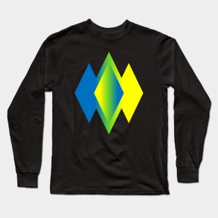 Blue-Yellow Diamonds Long Sleeve T-Shirt